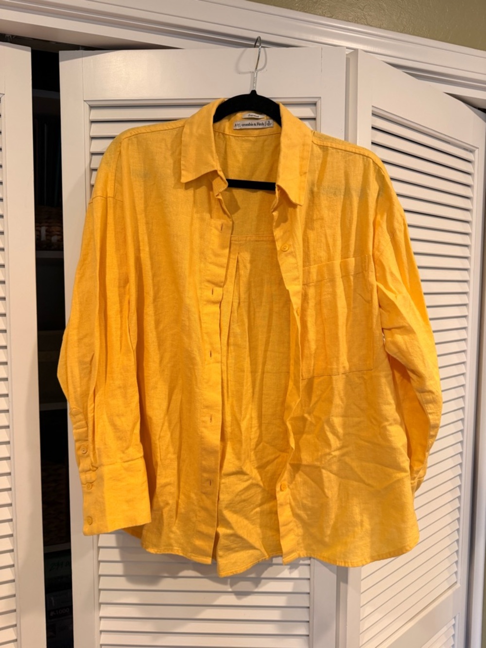 Abercrombie & Fitch Yellow Oversized Shirt
